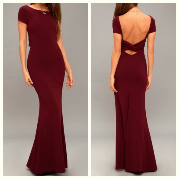 Lulus Dresses & Skirts - Lulus Dark Red Twist Back Mermaid Maxi Dress M